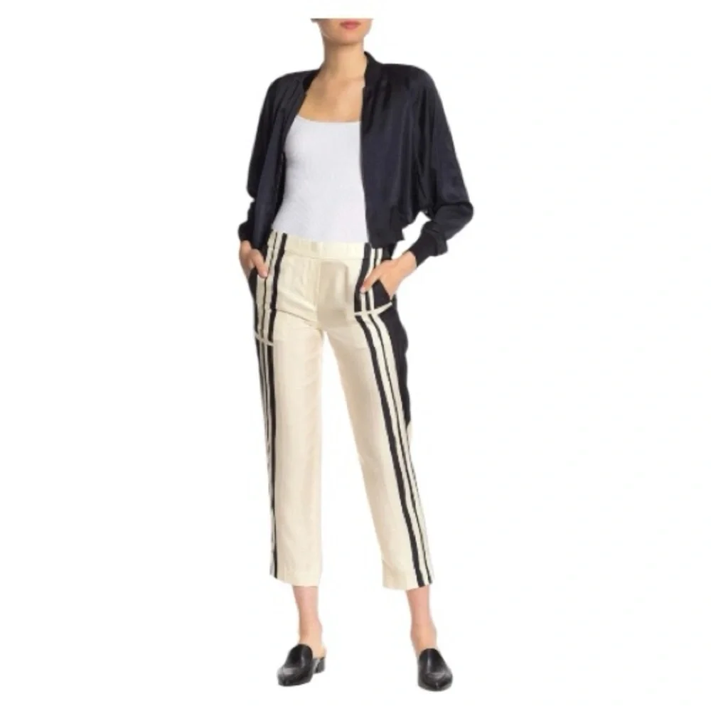 Theory Silk Stripe Twill Pull-On Pants l Size 2 l Poshmark - Picture 1 of 8